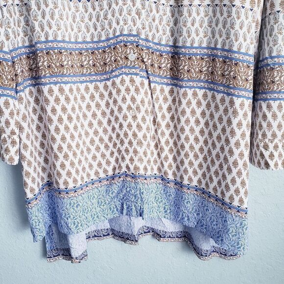 J. Jill Mixed Media Button Down Long Sleeve Tunic - Picture 3 of 9